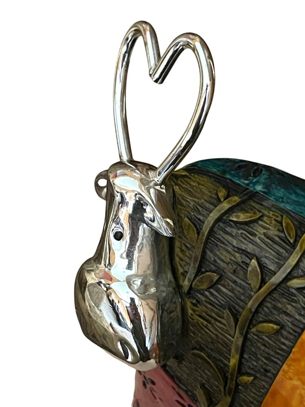 Uttermost Colorful Cow Decorative Metal Resin Accent Figurine Multi-Color Silver - Picture 6 of 12